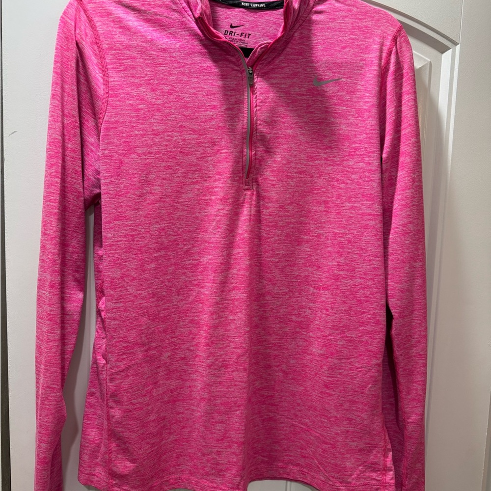 Nike Women's Pink Long Sleeve 1/4 Zip Top